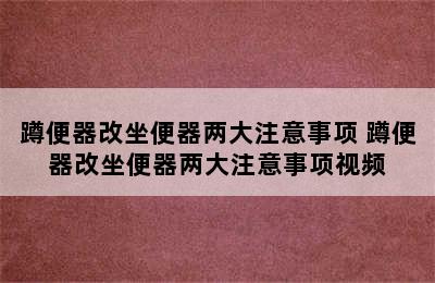 蹲便器改坐便器两大注意事项 蹲便器改坐便器两大注意事项视频